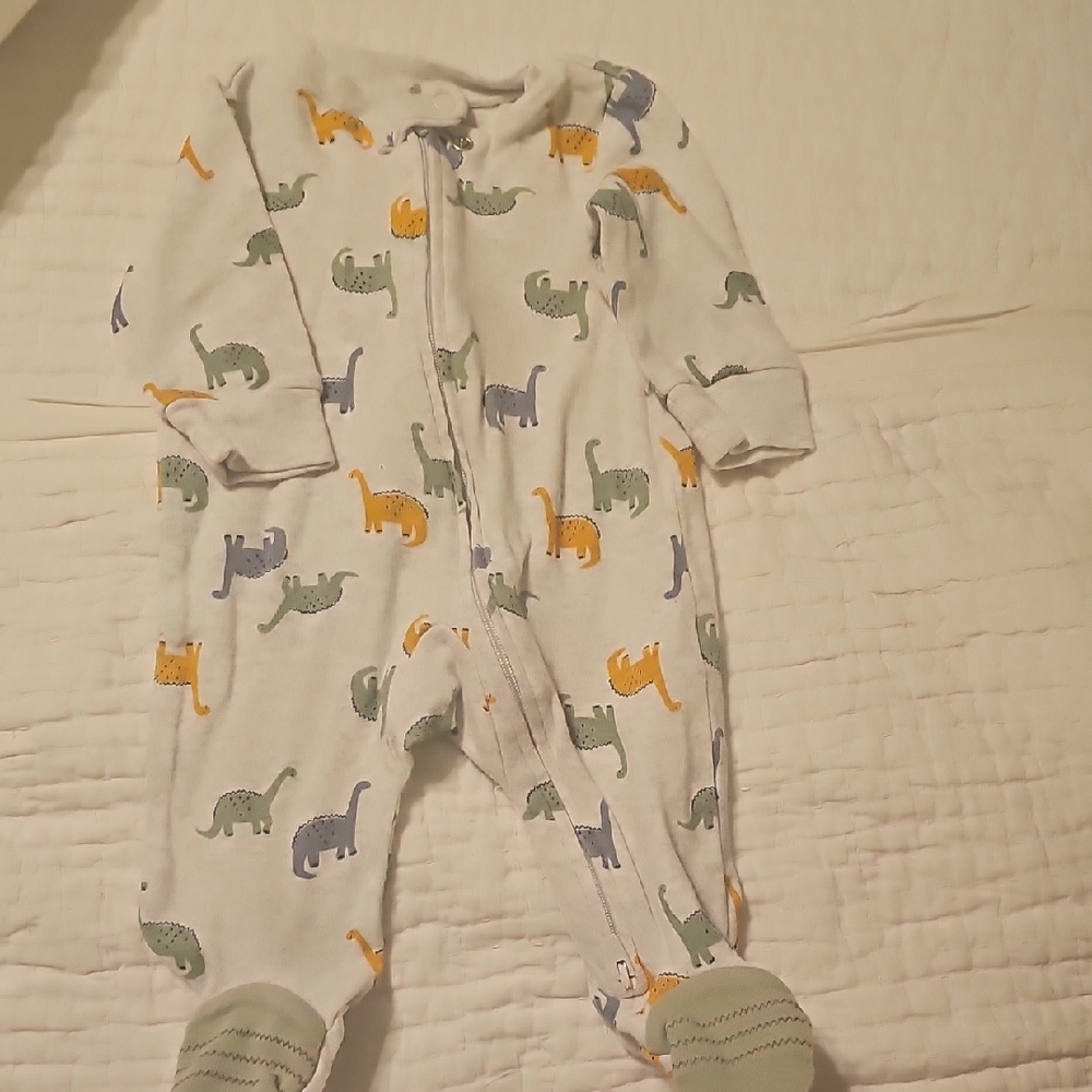 Colorful Dinosaur Kids Footie Pajamas